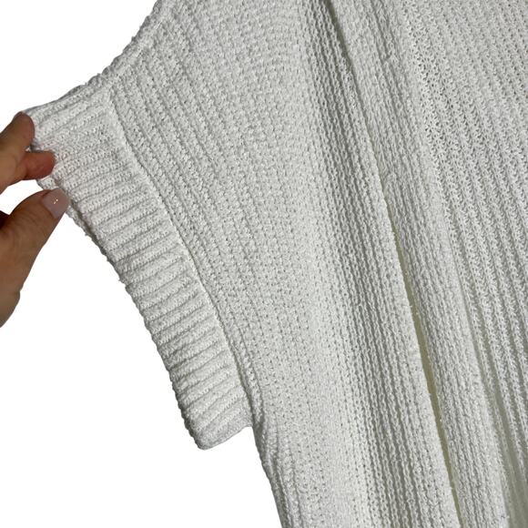 Eileen Fisher Peruvian Organic Cotton Boucle Hooded Cardigan White Size 2X - Picture 7 of 9